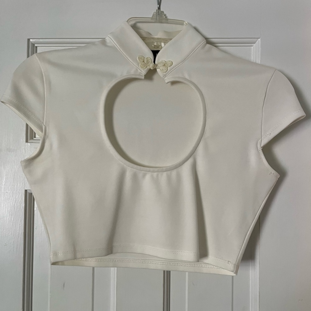 Off white colored Kimono Style Crop Top